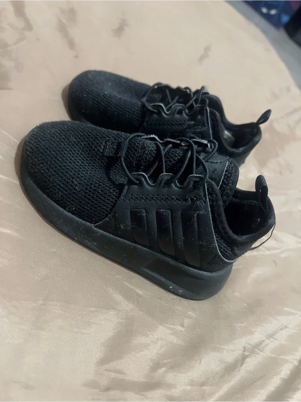 adidas Kids All-Black Breathable Knit Sneakers